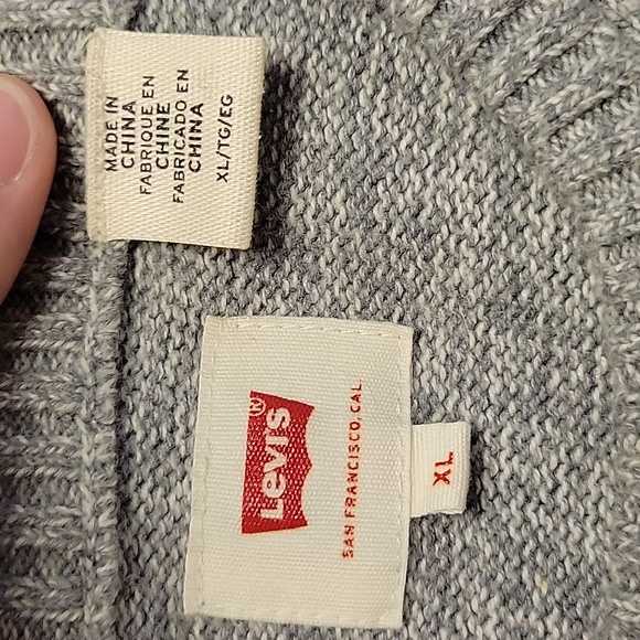 LEVI'S Red Tag Grey Striped  Knit Crewneck Sweater Mens XL - Picture 12 of 13